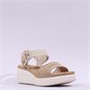 Rieker Woven Strap Wedge Sandal - Beige Multi